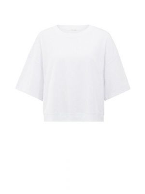 YAYA T-shirt with slub texture pure white