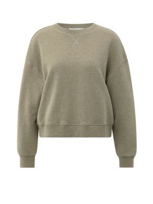 YAYA Sweater met ronde hals capers melange