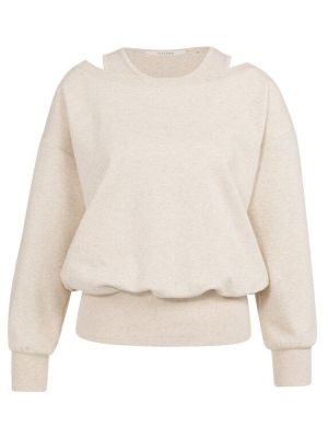 YAYA Sweatshirt met dubbele hals ecru melange