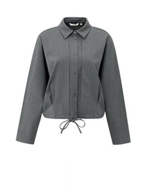 YAYA Blouse-jas met tailleplooien anthracite melan
