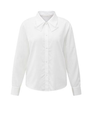 YAYA Blouse met kraagstrikdetail pure white