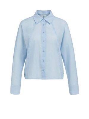 YAYA Batwing blouse with cut seams light blue