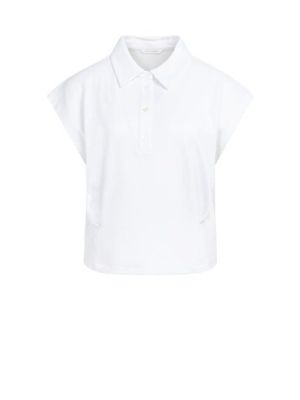 YAYA Jersey blouse with darts pure white