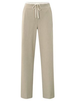 YAYA Broek met contrast tailleband sand beige mela