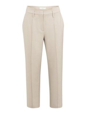 YAYA Broek met taillebanddetail oxford tan brown m