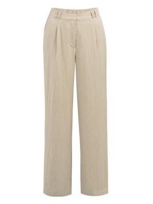 YAYA Geweven broek met plooien crockery brown