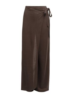 YAYA Jerseybroek met wijd model en aubergine purpl