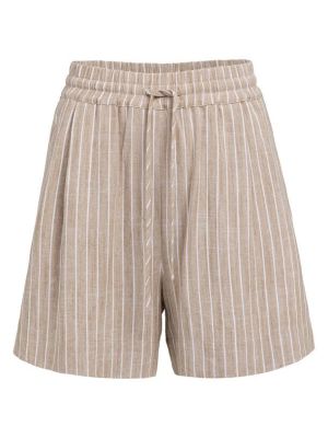 YAYA Gestreepte short safari brown dessin