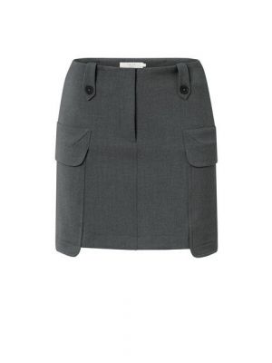 YAYA Minirok met cargozakken anthracite melange