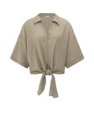 YAYA Top with knotted detail seneca rock beige