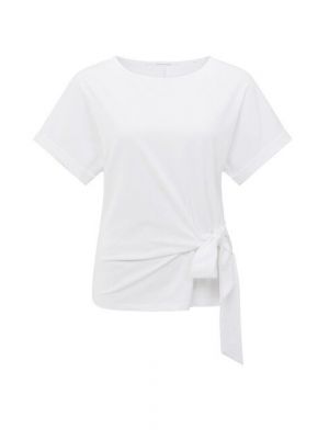 YAYA T-shirt with knotted detail pure white
