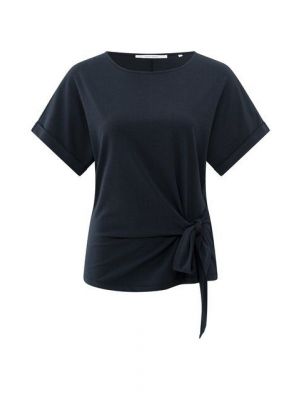 YAYA T-shirt with knotted detail total eclipse blu