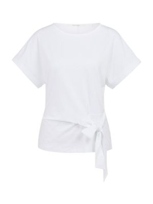 YAYA Top met ronde hals en knoopdet pure white