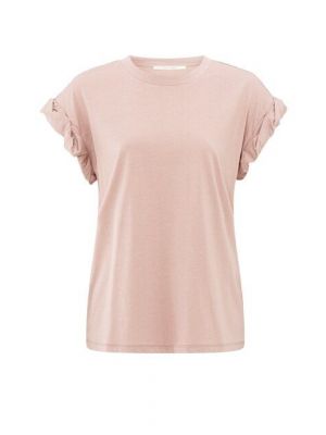 YAYA T-shirt with rolled-up sleeves soft mauve pin