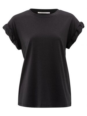 YAYA T-shirt with rolled-up sleeves washed black