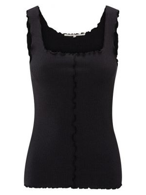 YAYA Singlet with frilled seams washed black