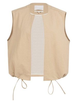 YAYA Mouwloos zomerjack desert beige