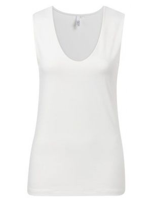 YAYA Round V-neck singlet off white