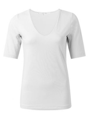 YAYA Round V-neck top off white