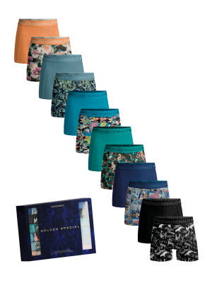 Muchacomalo 12-pack boxer short print solid pr/bl/