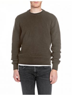 Replay maglia knit trui mud green