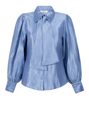 Aaiko veronne tie shimm ray blouse office blue