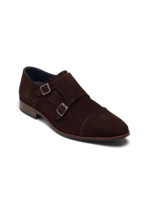 Berkelmans Monaco Donkerbruin Suede 2 gespen