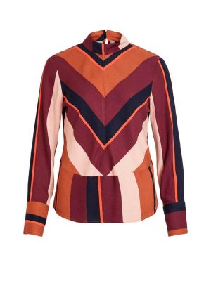 Object objesme l/s top brown patina striped