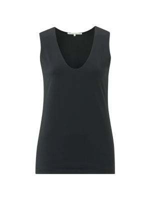 YAYA Round V-neck singlet pirate black